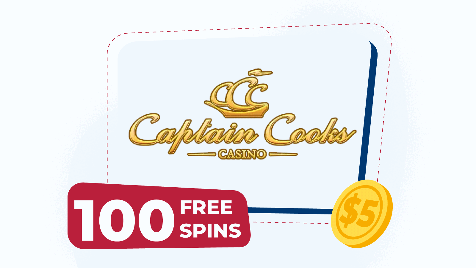 100 spins for ¥5 at Captain Cooks Casino