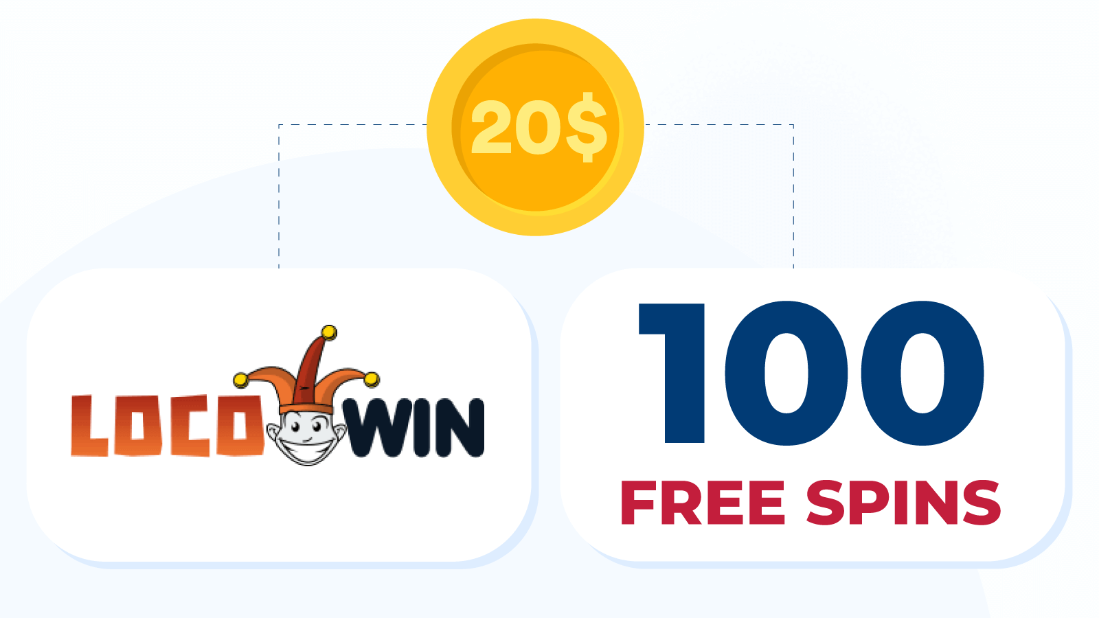 Deposit ¥20 get 100 no wagering free spins at Locowin