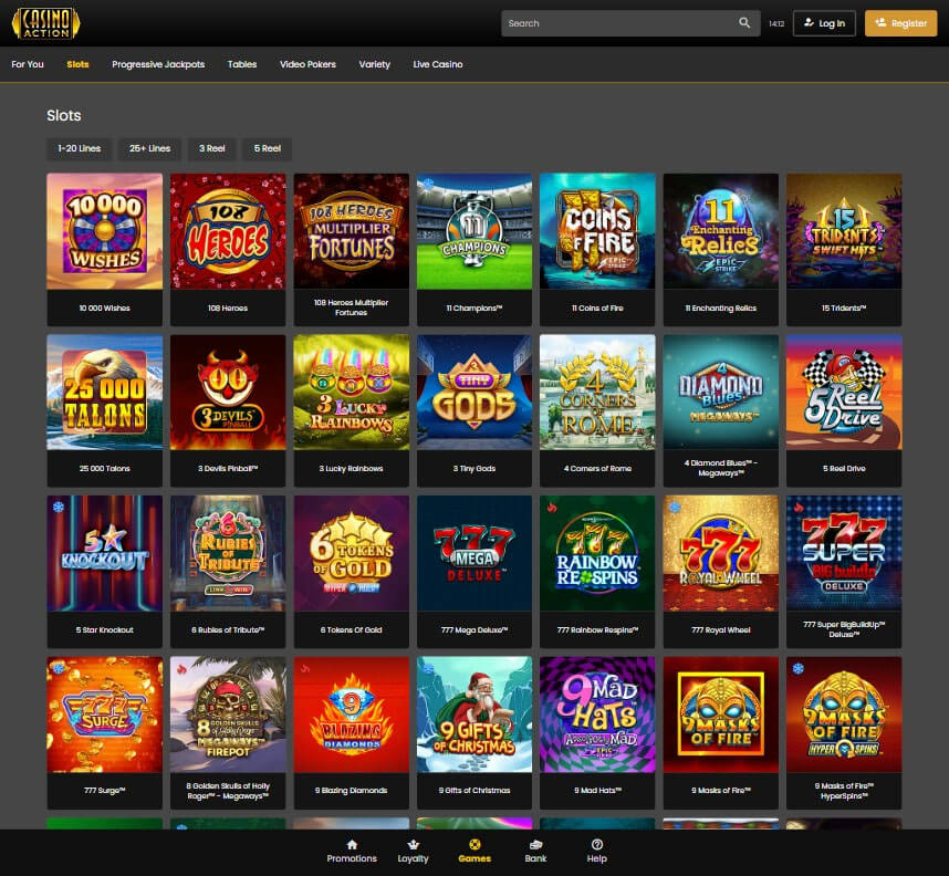 Casino Action Desktop Preview 1